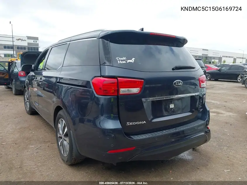2016 Kia Sedona Sx VIN: KNDMC5C15G6169724 Lot: 45605436