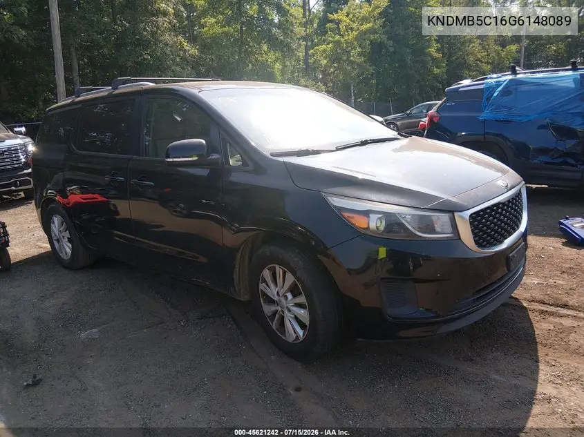 2016 Kia Sedona Lx VIN: KNDMB5C16G6148089 Lot: 45621242