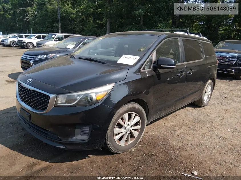 2016 Kia Sedona Lx VIN: KNDMB5C16G6148089 Lot: 45621242