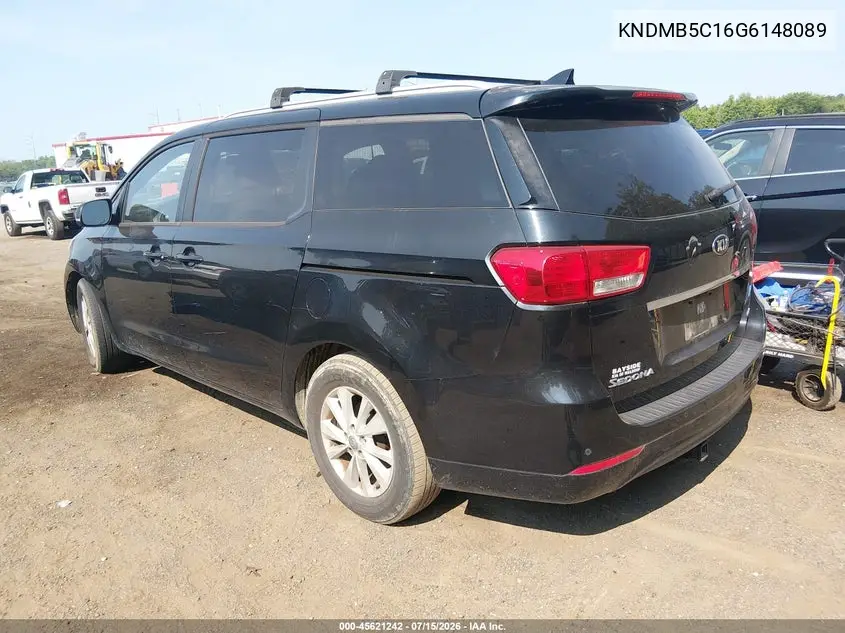 2016 Kia Sedona Lx VIN: KNDMB5C16G6148089 Lot: 45621242