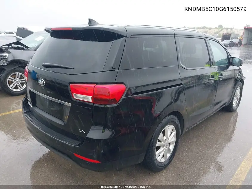 2016 Kia Sedona Lx VIN: KNDMB5C10G6150579 Lot: 45632057