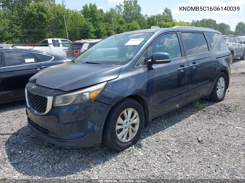 2016 Kia Sedona Lx VIN: KNDMB5C16G6140039 Lot: 45659749