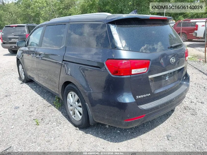 2016 Kia Sedona Lx VIN: KNDMB5C16G6140039 Lot: 45659749