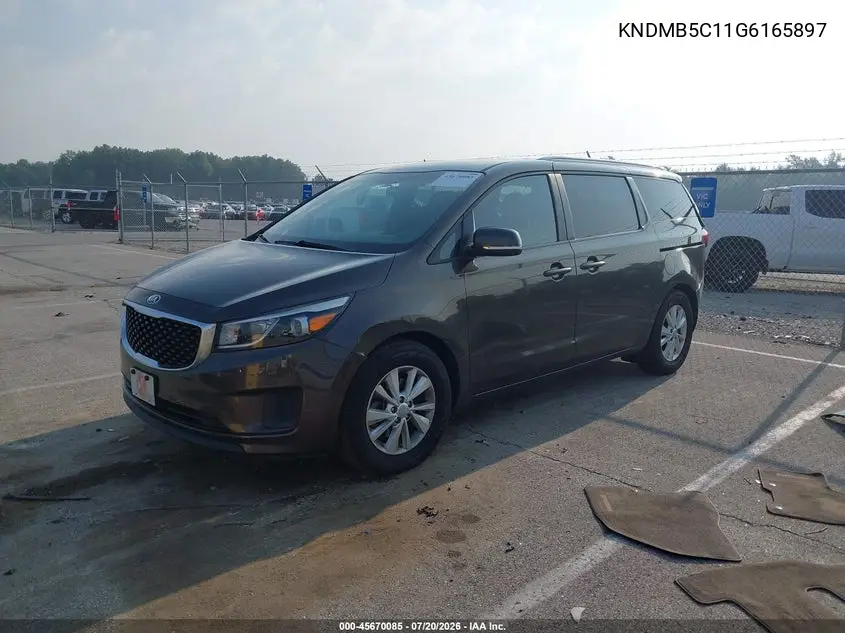 2016 Kia Sedona Lx VIN: KNDMB5C11G6165897 Lot: 45670085