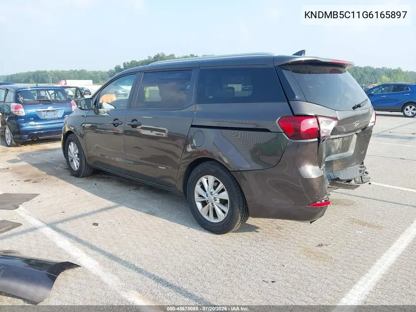2016 Kia Sedona Lx VIN: KNDMB5C11G6165897 Lot: 45670085