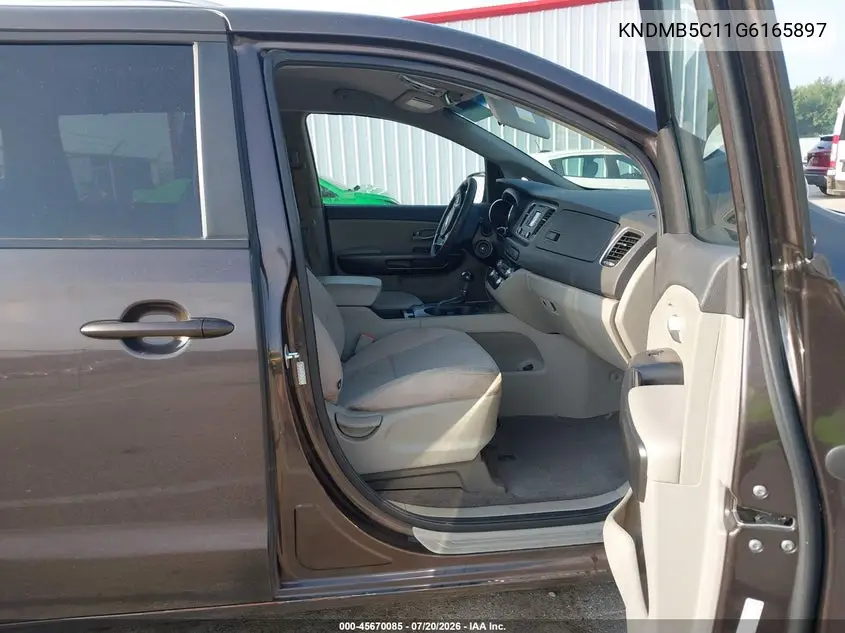 2016 Kia Sedona Lx VIN: KNDMB5C11G6165897 Lot: 45670085