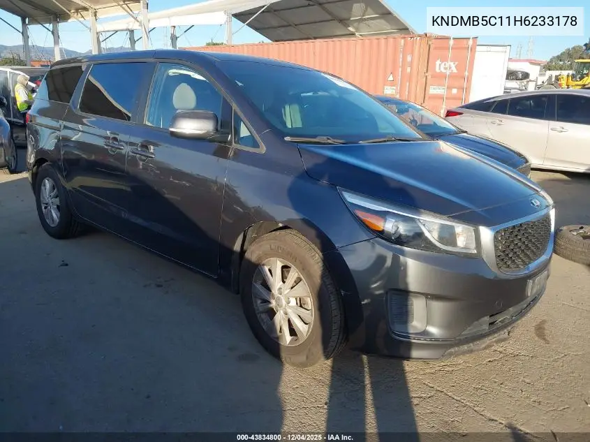 KNDMB5C11H6233178 2017 Kia Sedona Lx