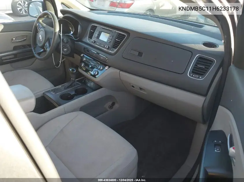 KNDMB5C11H6233178 2017 Kia Sedona Lx