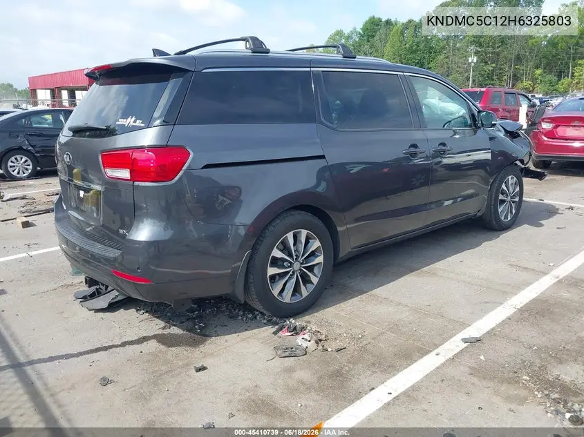 2017 Kia Sedona Sx VIN: KNDMC5C12H6325803 Lot: 45410739