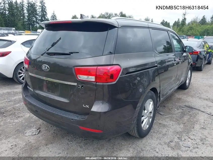 2017 Kia Sedona Lx VIN: KNDMB5C18H6318454 Lot: 45467770