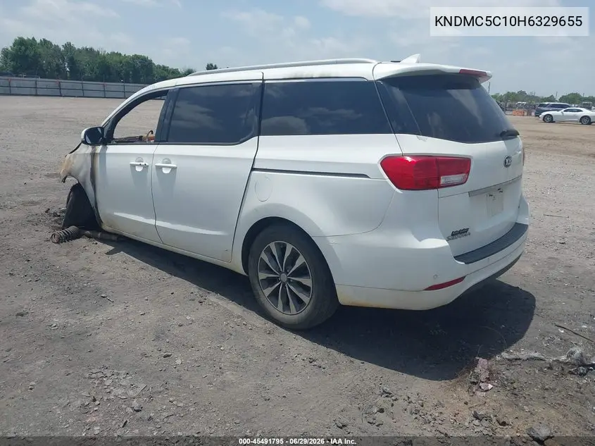 2017 Kia Sedona Sx VIN: KNDMC5C10H6329655 Lot: 45491795