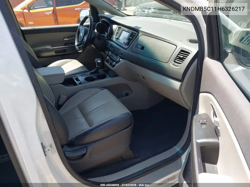 2017 Kia Sedona Lx VIN: KNDMB5C11H6326217 Lot: 45546805