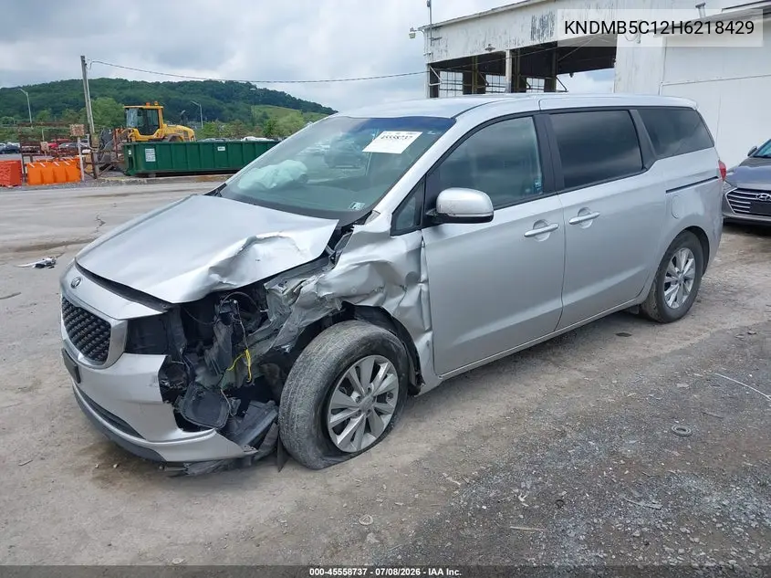 2017 Kia Sedona Lx VIN: KNDMB5C12H6218429 Lot: 45558737