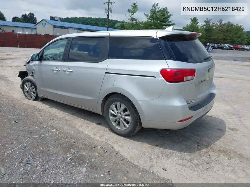 2017 Kia Sedona Lx VIN: KNDMB5C12H6218429 Lot: 45558737