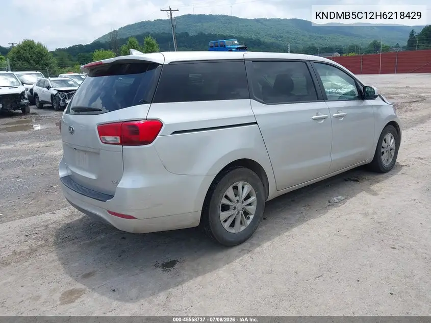2017 Kia Sedona Lx VIN: KNDMB5C12H6218429 Lot: 45558737