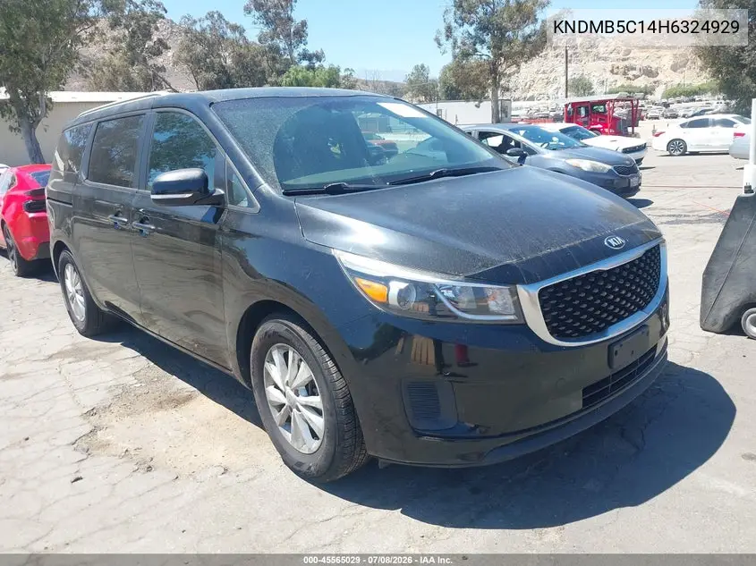 2017 Kia Sedona Lx VIN: KNDMB5C14H6324929 Lot: 45565029