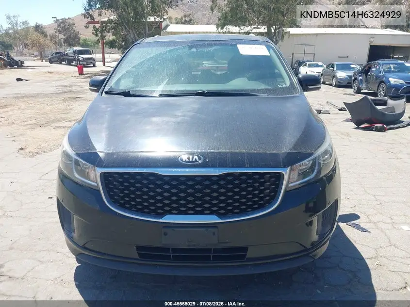 2017 Kia Sedona Lx VIN: KNDMB5C14H6324929 Lot: 45565029