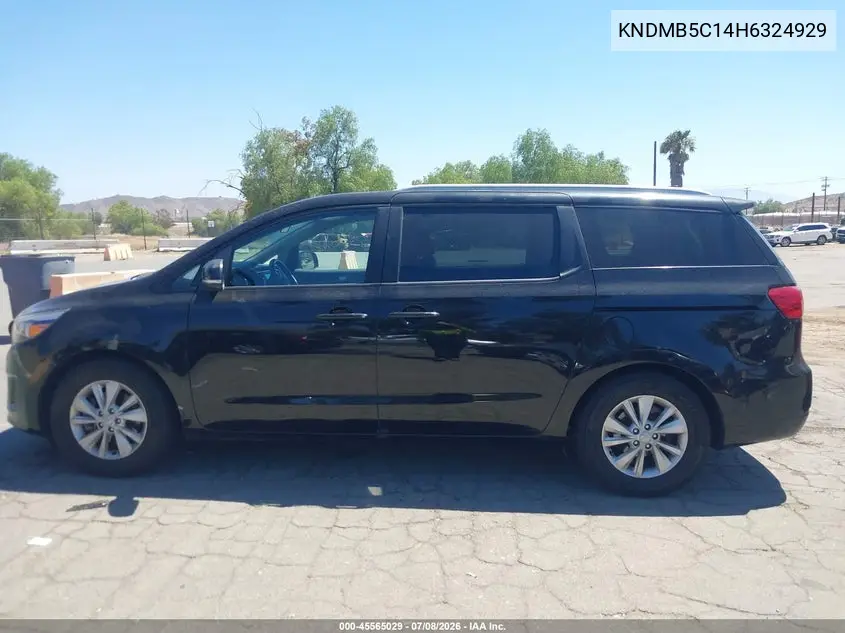 2017 Kia Sedona Lx VIN: KNDMB5C14H6324929 Lot: 45565029