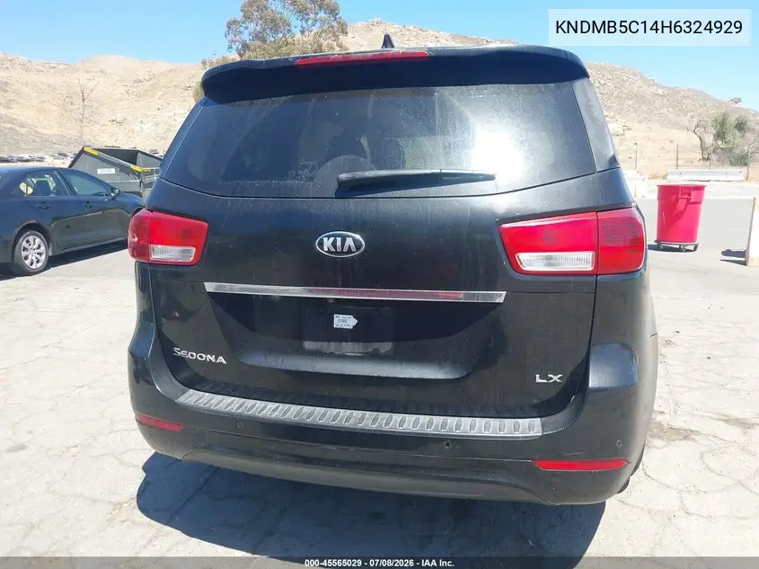 2017 Kia Sedona Lx VIN: KNDMB5C14H6324929 Lot: 45565029