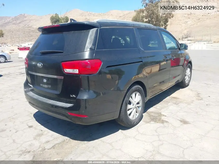 2017 Kia Sedona Lx VIN: KNDMB5C14H6324929 Lot: 45565029