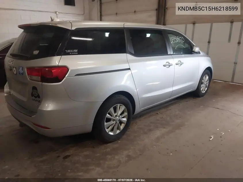 2017 Kia Sedona Lx VIN: KNDMB5C15H6218599 Lot: 45568170