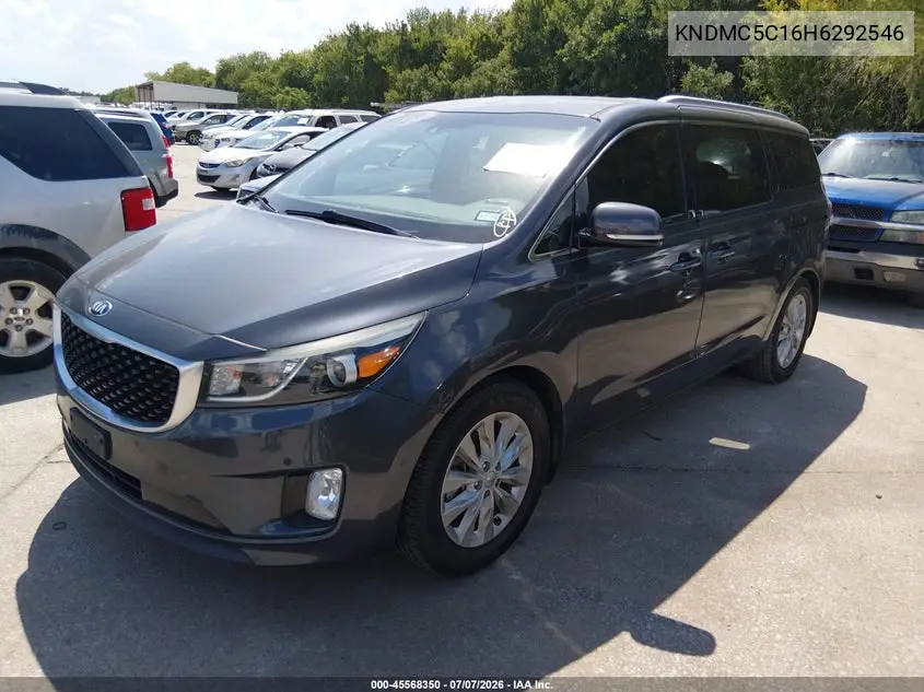 2017 Kia Sedona Ex VIN: KNDMC5C16H6292546 Lot: 45568350