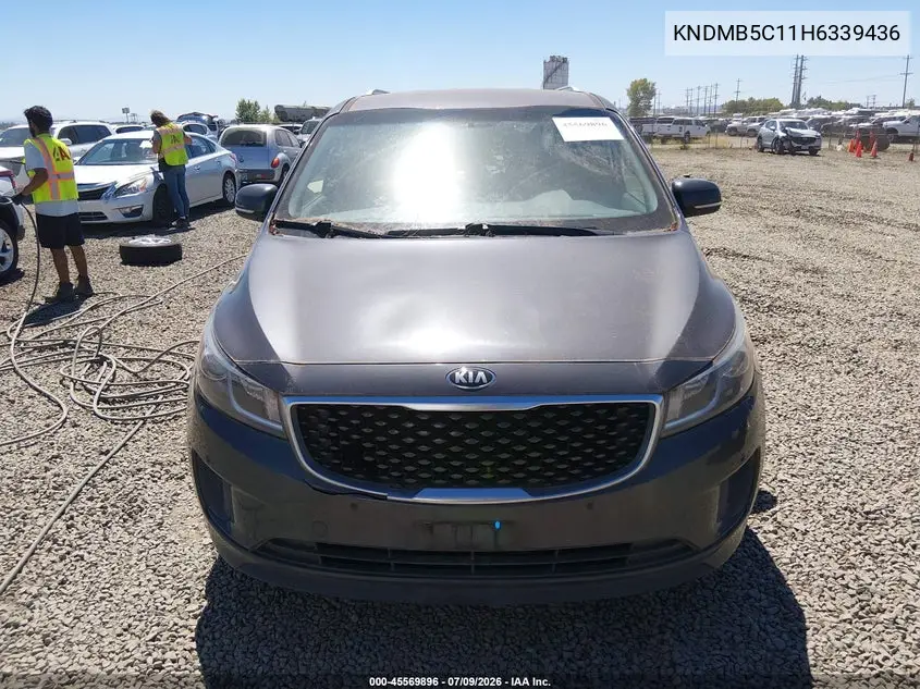 2017 Kia Sedona Lx VIN: KNDMB5C11H6339436 Lot: 45569896