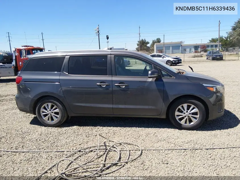 2017 Kia Sedona Lx VIN: KNDMB5C11H6339436 Lot: 45569896