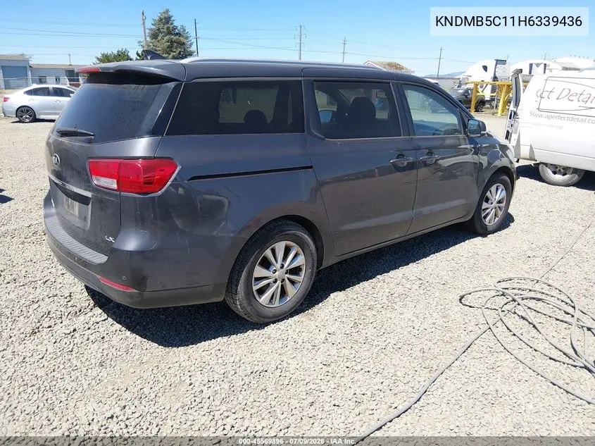 2017 Kia Sedona Lx VIN: KNDMB5C11H6339436 Lot: 45569896