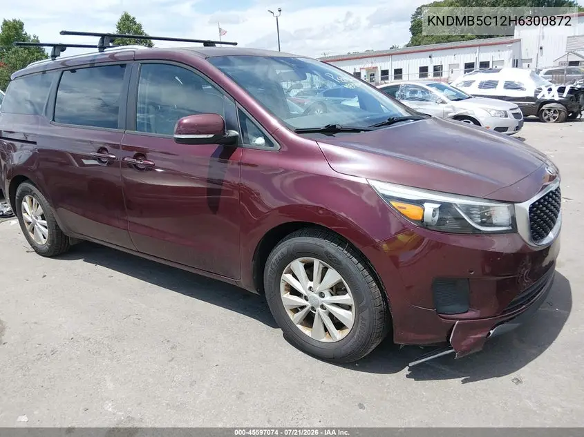 2017 Kia Sedona Lx VIN: KNDMB5C12H6300872 Lot: 45597074