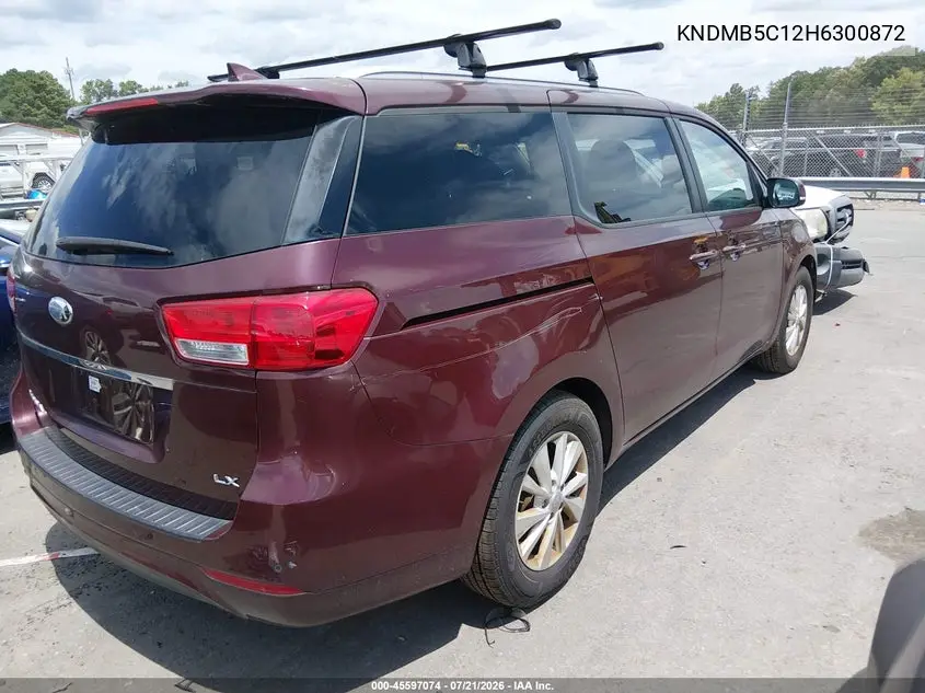 2017 Kia Sedona Lx VIN: KNDMB5C12H6300872 Lot: 45597074