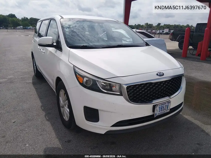 2018 Kia Sedona L VIN: KNDMA5C11J6397670 Lot: 45321464