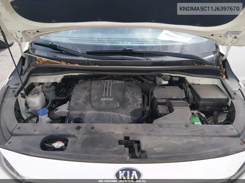 2018 Kia Sedona L VIN: KNDMA5C11J6397670 Lot: 45321464