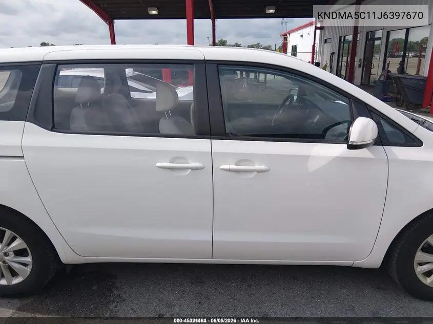 2018 Kia Sedona L VIN: KNDMA5C11J6397670 Lot: 45321464