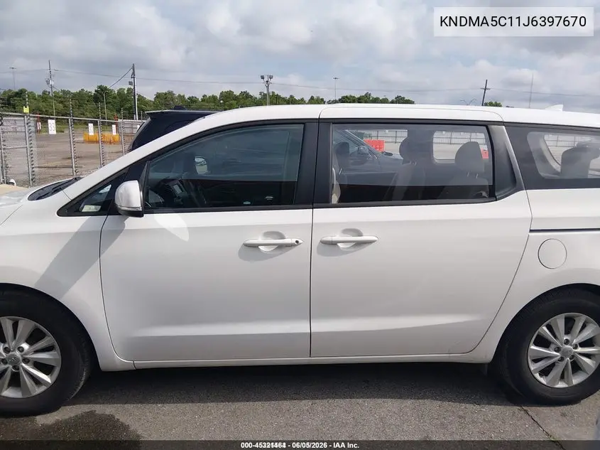 2018 Kia Sedona L VIN: KNDMA5C11J6397670 Lot: 45321464