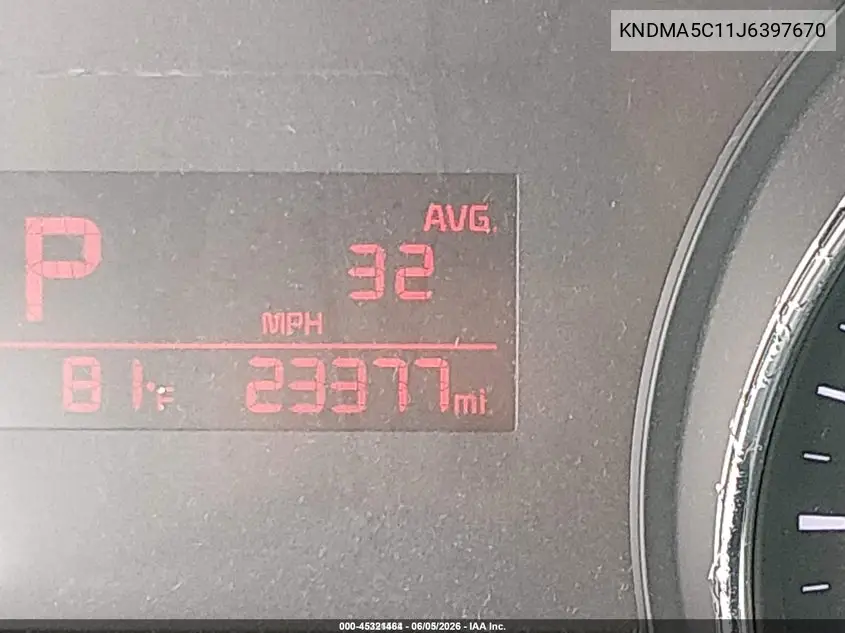2018 Kia Sedona L VIN: KNDMA5C11J6397670 Lot: 45321464