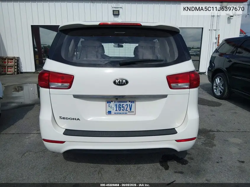 2018 Kia Sedona L VIN: KNDMA5C11J6397670 Lot: 45321464