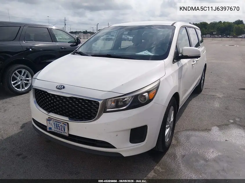 2018 Kia Sedona L VIN: KNDMA5C11J6397670 Lot: 45321464