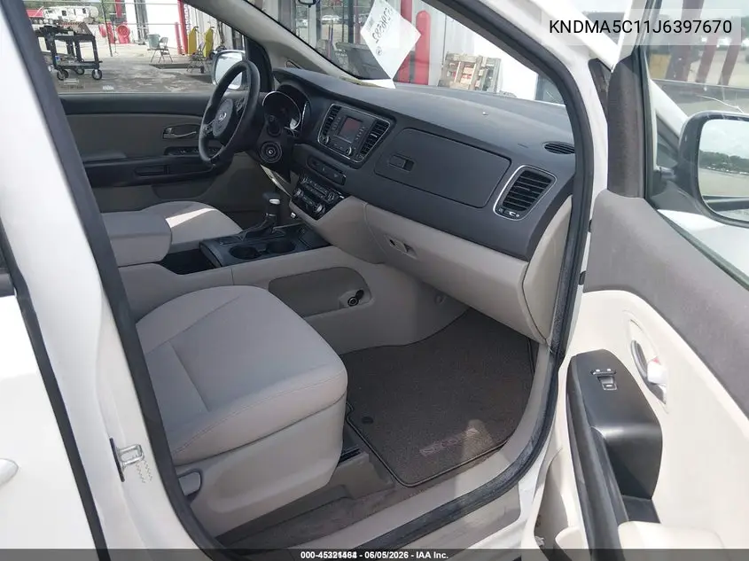 2018 Kia Sedona L VIN: KNDMA5C11J6397670 Lot: 45321464