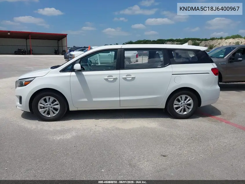 2018 Kia Sedona L VIN: KNDMA5C18J6400967 Lot: 45368212