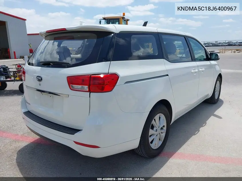 2018 Kia Sedona L VIN: KNDMA5C18J6400967 Lot: 45368212