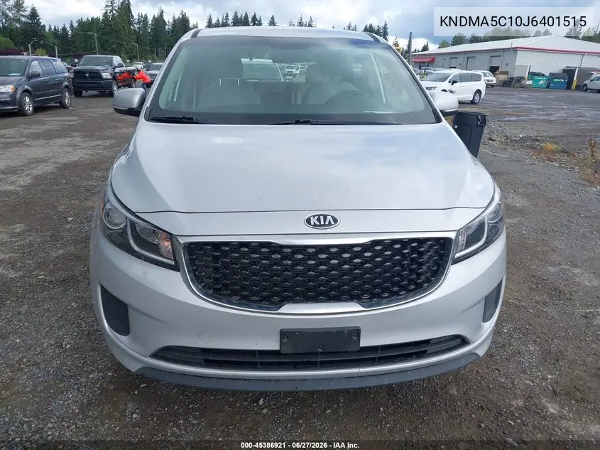 2018 Kia Sedona L VIN: KNDMA5C10J6401515 Lot: 45386921