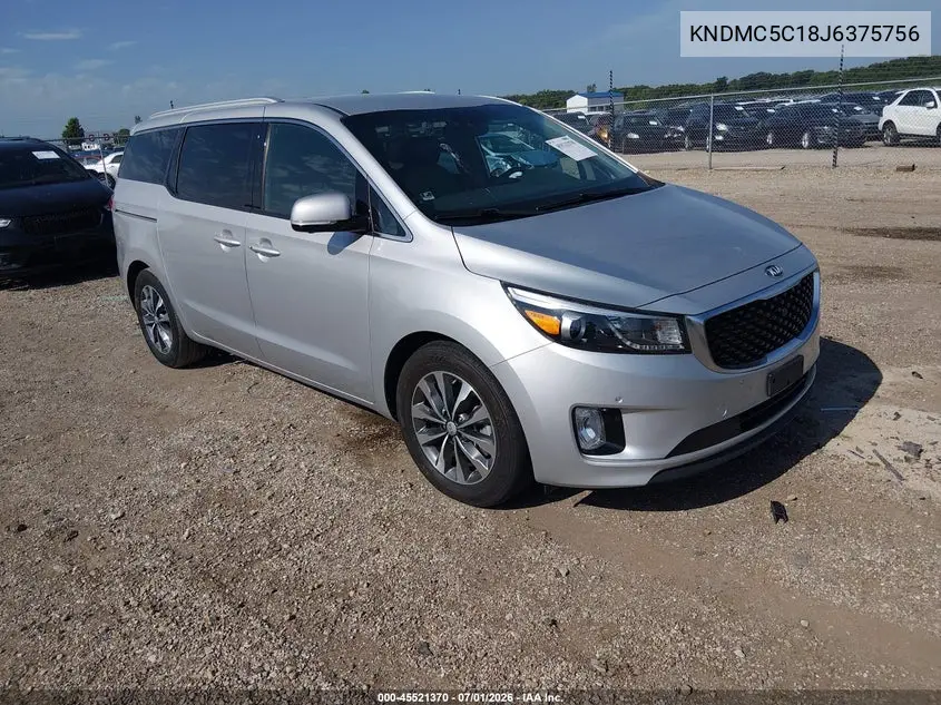 2018 Kia Sedona Sx VIN: KNDMC5C18J6375756 Lot: 45521370