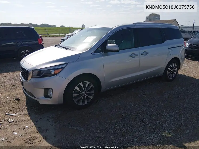 2018 Kia Sedona Sx VIN: KNDMC5C18J6375756 Lot: 45521370