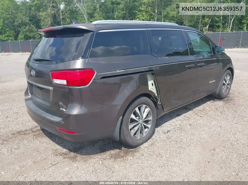 2018 Kia Sedona Sx VIN: KNDMC5C12J6359357 Lot: 45540785