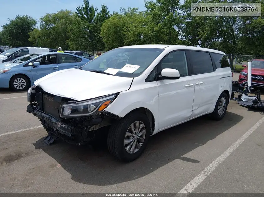 2019 Kia Sedona Lx VIN: KNDMB5C16K6538764 Lot: 45332034