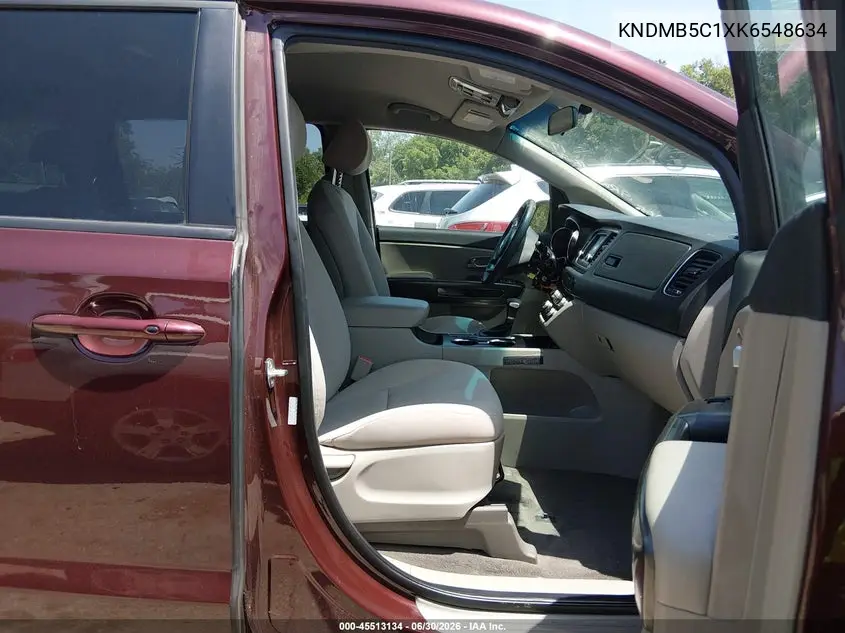 2019 Kia Sedona Lx VIN: KNDMB5C1XK6548634 Lot: 45513134