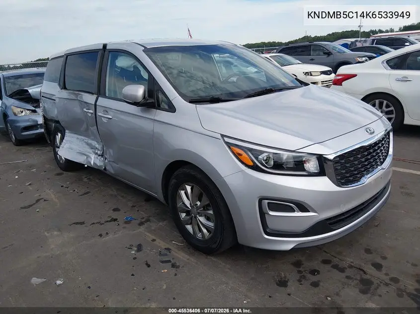 2019 Kia Sedona Lx VIN: KNDMB5C14K6533949 Lot: 45536406