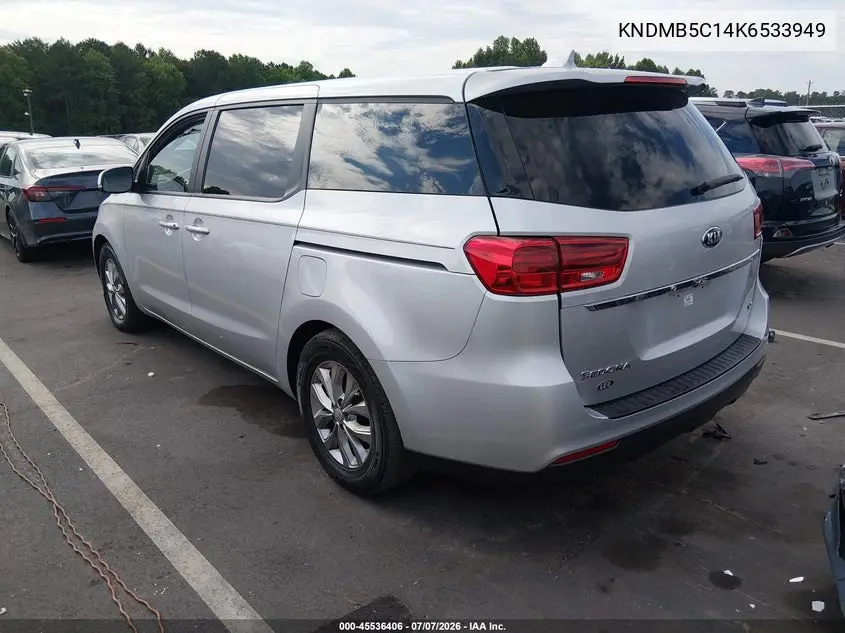 2019 Kia Sedona Lx VIN: KNDMB5C14K6533949 Lot: 45536406