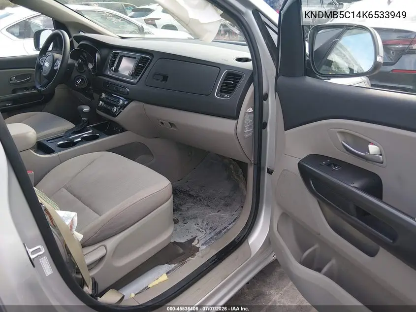 2019 Kia Sedona Lx VIN: KNDMB5C14K6533949 Lot: 45536406